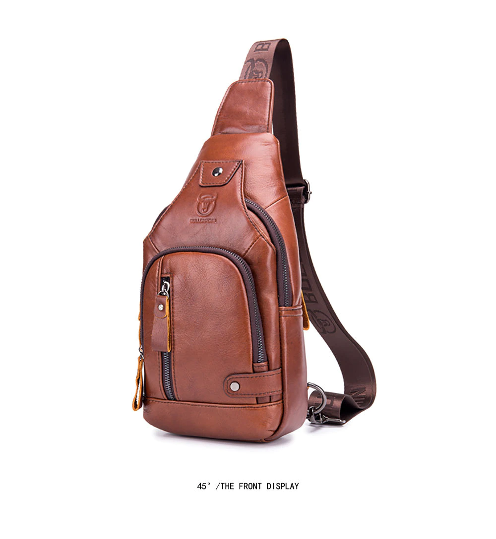 Bull Captain E473 Cowhide Leather Men Crossbody Bag